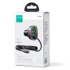 4in1 ātrs USB-C PD 2X USB QC3 automašīnas lādētājs ar zibens 1,6m 57W melns kabelis