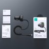 4in1 ātrs USB-C PD 2X USB QC3 automašīnas lādētājs ar zibens 1,6m 57W melns kabelis