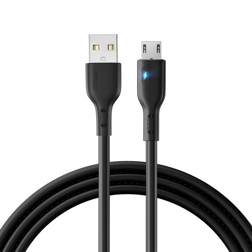 USB kabeļa kabelis - MicroUSB 2.4A ar 2M LED melnu