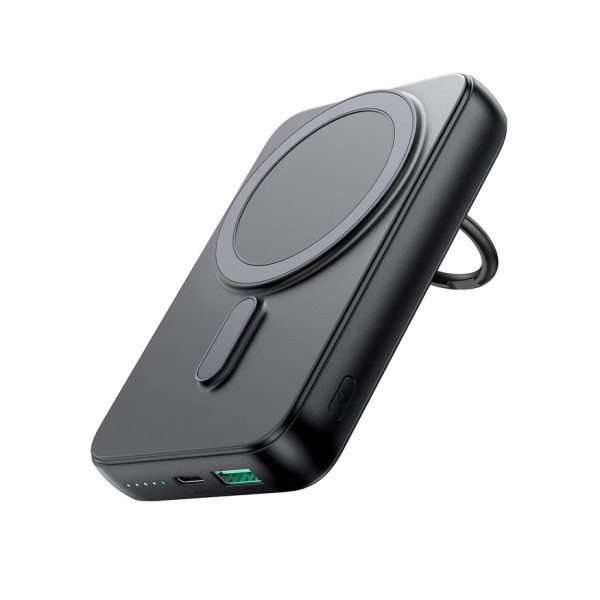 Bezvadu PowerBank 1000mah 20w magsafe ar statīvu + USB-C kabelis melns