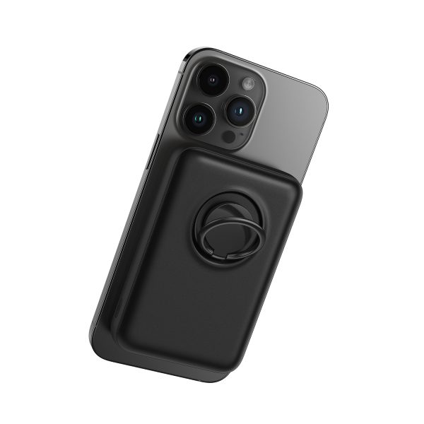 Bezvadu PowerBank 1000mah 20w magsafe ar statīvu + USB-C kabelis melns