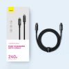 Kabelis USB-C kabelis pītā 480MB/s 240W volframa zelta 3M melnā krāsā