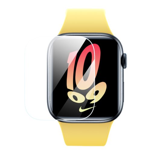 2x aizsargājošais folijas nanokristāls Apple Watch 7/8/9 45 mm + caurspīdīgs montāžas komplekts