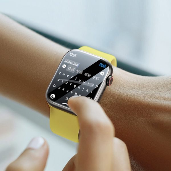 2x aizsargājošais folijas nanokristāls Apple Watch 7/8/9 45 mm + caurspīdīgs montāžas komplekts