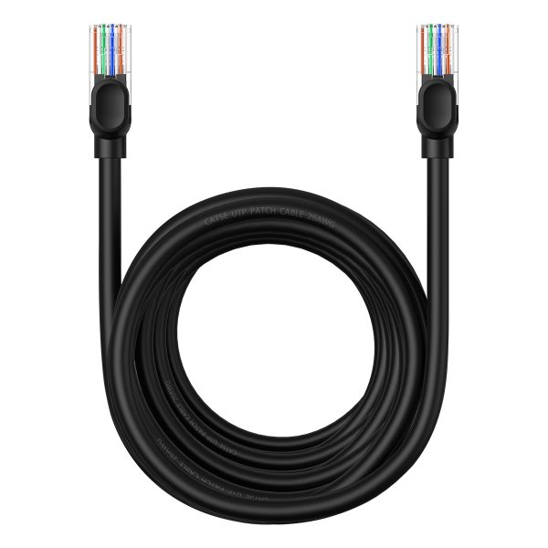 Kabeļu tīkls Kabelis Ethernet Cat 5 RJ-45 1000MB/s Vītā savīti: 8m melns