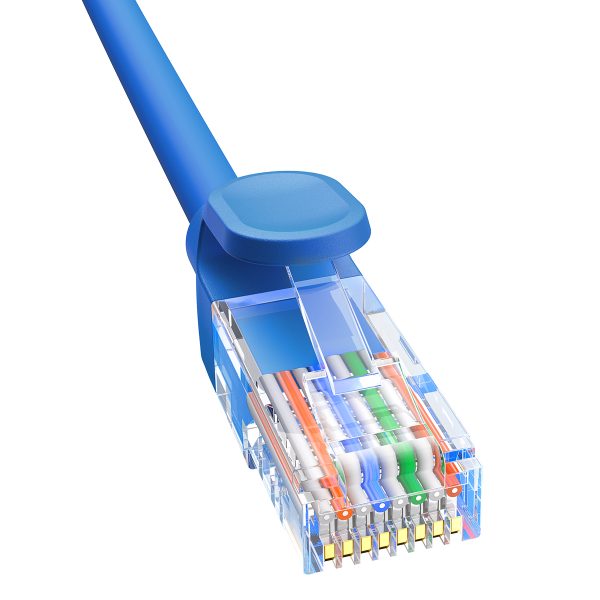 Kabeļa tīkla kabeļa Ethernet Cat 6 RJ-45 1000MB/s Vītā pāris 0,5 m zilā krāsā