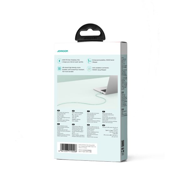 Kabelis USB-C 60W kabeļa ātrā daudzkrāsu sērija 1M Green