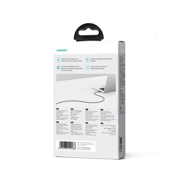 Kabelis USB-C 60W kabeļa ātrā daudzkrāsu sērija 1m melns