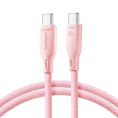 Kabelis USB-C 60W kabeļa ātrā daudzkrāsu sērija 1m rozā pārnešana