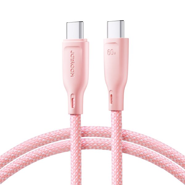 Kabelis USB-C 60W kabeļa ātrā daudzkrāsu sērija 1m rozā pārnešana