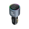 120W automašīnas lādētājs 2x USB-C 1X USB-A + USB-C 100W USB-C kabelis tumši pelēks