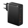 Pro 160W Gan Gan5 2x USB-C / USB-A Network Charger + USB-C kabelis melns