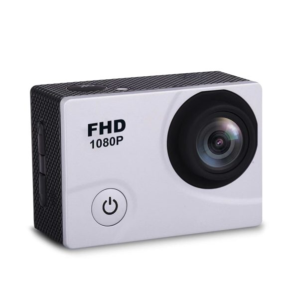 Sporta kamera 1080p Full HD Wi-Fi 12mpx ūdensnecaurlaidīgs platleņķa + balti aksesuāri
