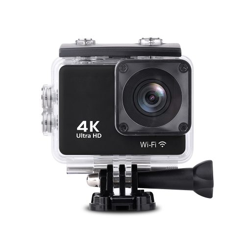 4K Full HD Wi-Fi sporta kamera 16mpx ūdensnecaurlaidīgs platleņķa + melni piederumi