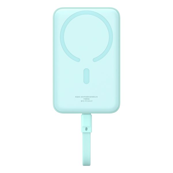 Mini PowerBank Magsafe 1000mAh 30W ar USB-C 0,3M zilo kabeli