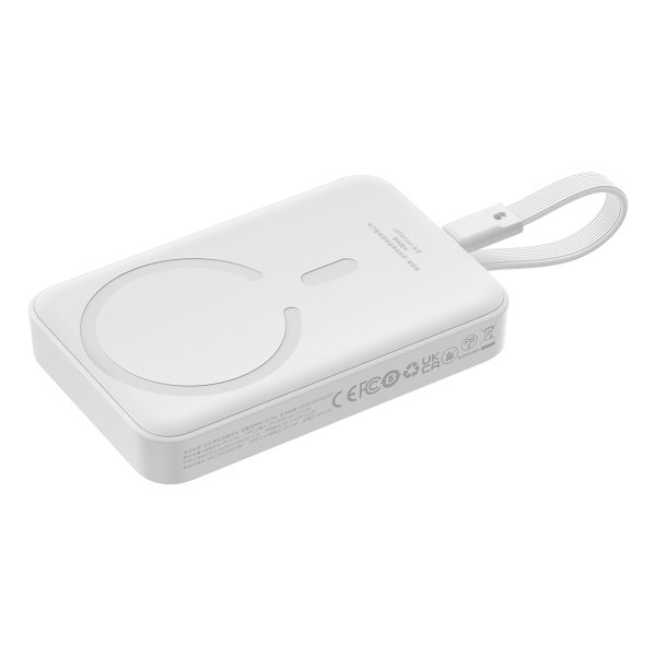 Mini PowerBank Magsafe 1000MAH 30W ar USB-C 0,3M balto kabeli