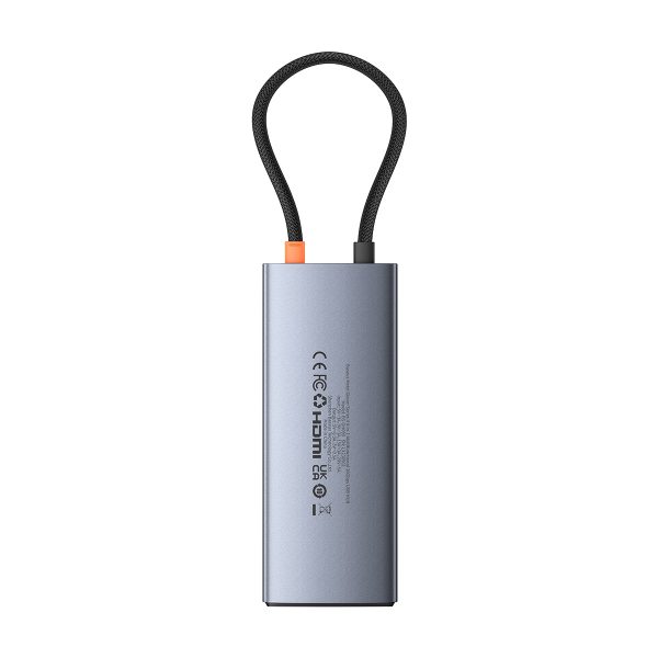 6in1 centrmezgls USB-C adapteris USB-A / USB-C / PD / HDMI / RJ-45 Black