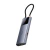 6in1 centrmezgls USB-C adapteris USB-A / USB-C / PD / HDMI / RJ-45 Black