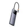 6in1 centrmezgls USB-C adapteris USB-A / USB-C / PD / HDMI / RJ-45 Black