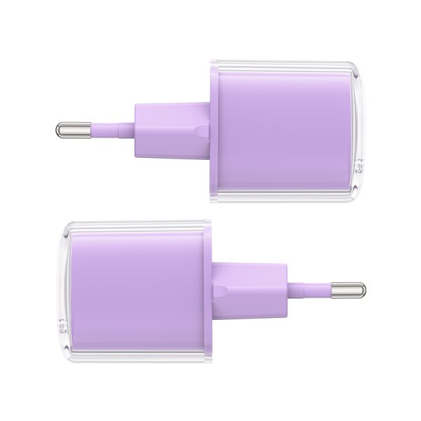 Tīkla lādētājs ar PD 30W Gan3 USB-C Purple Display