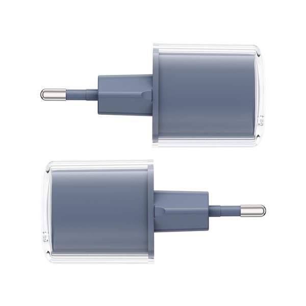 Tīkla lādētājs ar PD 30W Gan3 USB-C pelēko displeju
