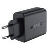 PD 45W GAN lādētājs ar 4 portiem 2x USB-C + 2X USB-Melnās porti