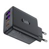 PD 45W GAN lādētājs ar 4 portiem 2x USB-C + 2X USB-Melnās porti