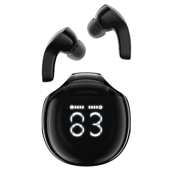 Bezvadu austiņas T9 Bluetooth 5.3 USB-C melnas austiņas