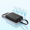 Mini PowerBank Magsafe 1000MAH 20W ar zibens kabeli iPhone 0,3m melnam