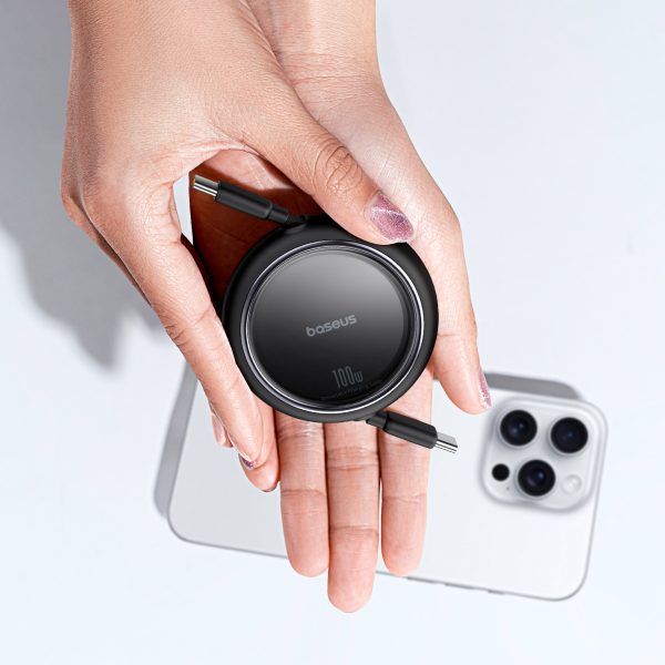 Kabeļa ievelkams kabelis USB-C 100W Free2Drag mini 1m melns
