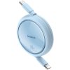 Kabeļa ievelkams kabelis USB-C 100W Free2Drag mini 1m zils
