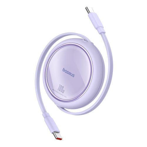 Kabeļa ievelkams kabelis USB-C 100W Free2Draga mini 1m purpursarkanā krāsā
