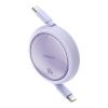 Kabeļa ievelkams kabelis USB-C 100W Free2Draga mini 1m purpursarkanā krāsā
