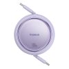 Kabeļa ievelkams kabelis USB-C 100W Free2Draga mini 1m purpursarkanā krāsā