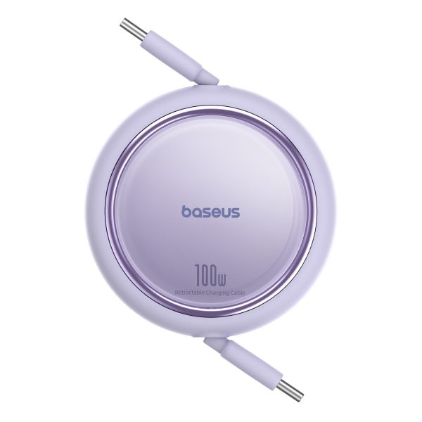 Kabeļa ievelkams kabelis USB-C 100W Free2Draga mini 1m purpursarkanā krāsā