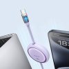 Kabeļa ievelkams kabelis USB-C 100W Free2Draga mini 1m purpursarkanā krāsā