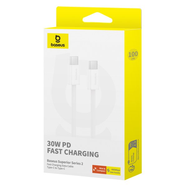Kabelis USB-C 30W PD 480MB/s Superior Series LL 1M balts kabelis