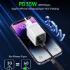 Maza spēcīga GAN 2X USB-C PD 35W GAN lādētājs ar baltu displeju