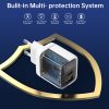 Maza spēcīga tīkla lādētājs Gan USB-A USB-C PD 35W ar baltu displeju