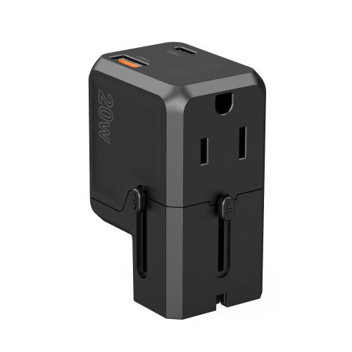 Universal USB-C USB-A PD 20W USB 20W LIETOŠANA ES UK AU: Black