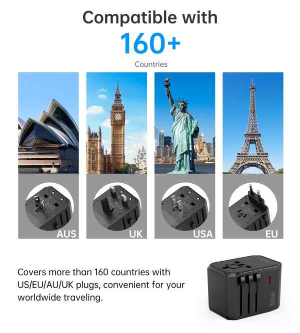 Universal USB-C 2X USB-A PD 30W USB-A USB-A UK UK AU AU
