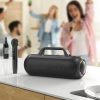 Bezvadu runātājs Karaoke 200W ar 2 USB-C melnajiem mikrofoniem