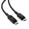 USB-C kabeļa kabelis-USB-C 100W ar 1,2 m melnu displeju