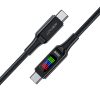 USB-C kabeļa kabelis-USB-C 100W ar 1,2 m melnu displeju