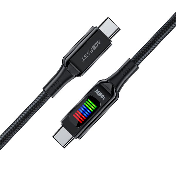USB-C kabeļa kabelis-USB-C 100W ar 1,2 m melnu displeju