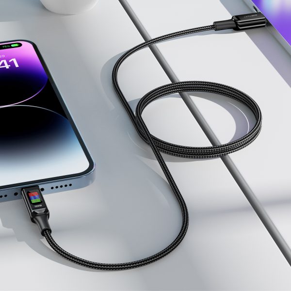 USB-C kabeļa kabelis-USB-C 100W ar 1,2 m melnu displeju