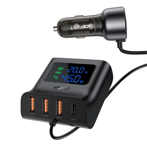 Automašīnas lādētājs 138W uzlādes stacija 6 USB melnās ostas