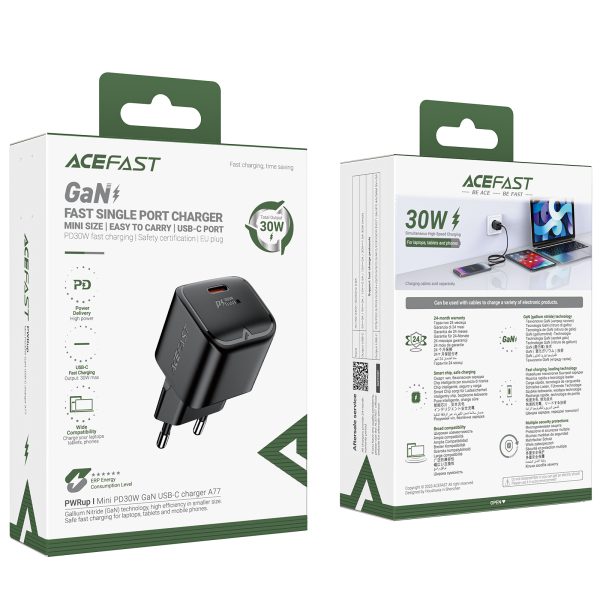 Mini lādētājs Gan PD 30W USB-C Black