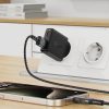 Mazs plakanā tīkla lādētājs GAN PD 30W USB-A USB-C Black