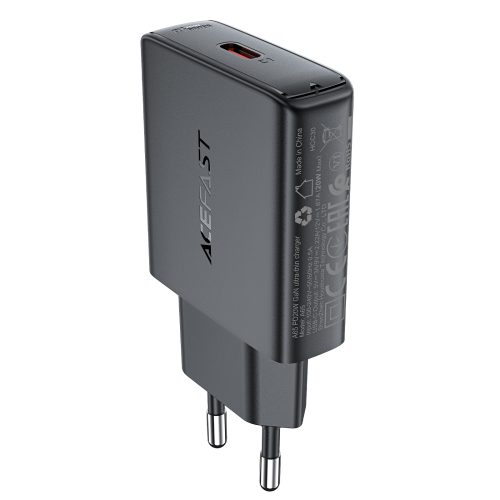 Mazs plakans lādētājs GAN PD 20W USB-C melns